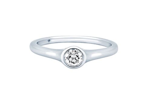 Bezel set diamond ring